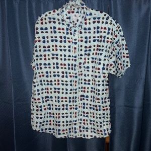 Southern Proper (Large) light blue, sunglasses themed, short sleeve button up